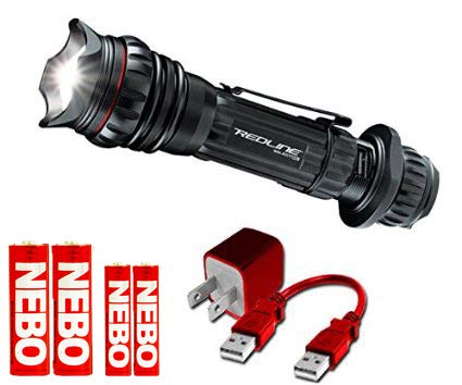 BUNDLE: NEBO Redline Select RC 3100 LUX LED Rechargeable Flashlight with 2 Nebo AA and 2 Nebo AAA Batteries