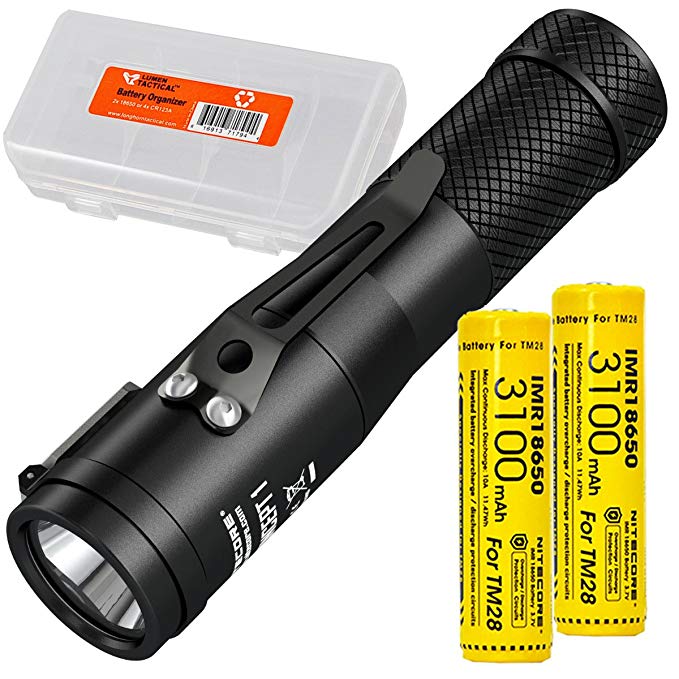 Nitecore Concept 1 1800 Lumen LED Compact Everyday Carry Flashlight with 2 Rechargeable Batteries and LumenTac Battery Organizer