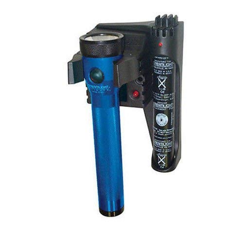 Blue Anodized Stinger Rechargeable Compact Flashlight with Extra Battery Piggyback Charger Kit