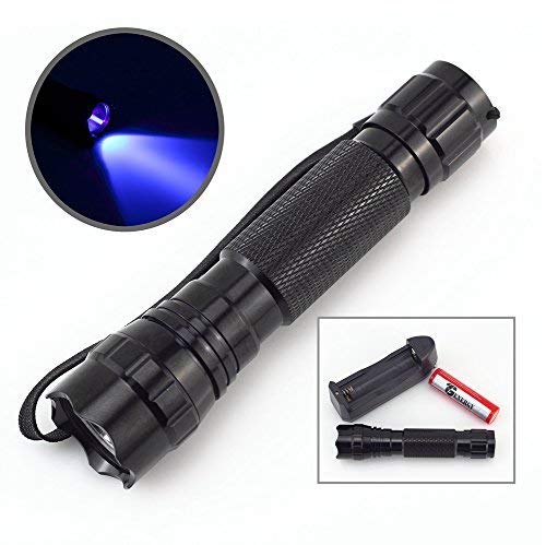 TGLOE (TM)- Amazing UV Led Flashlight + Battery Charger + 2* Red 18650 Battery