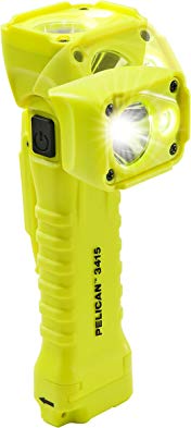 CVPKG Presents Pelican Yellow 3415M Right Angle Flashlight with magnetic clip.