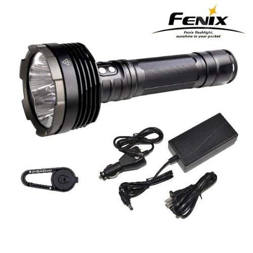 FENIX RC40 Rechargeable 3500 Lumen Cree XM-L U2 LED Flashlight/ Searchlight with Car / Home charger & black Smith & Wesson LED CaraBeamer Clip Light