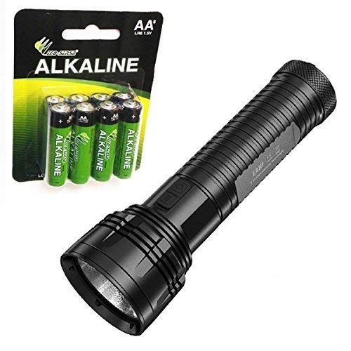 Nitecore EA81 Cree XHP50 Searchlight Flashlight with 8 Premium Eco-Sensa AA batteries