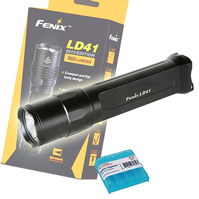 Bundle: 2015 Vers. Fenix LD41 960 Lumens CREE XM-L2 U2 LED Flashlight -Including a LumenTac AA Battery Organizer