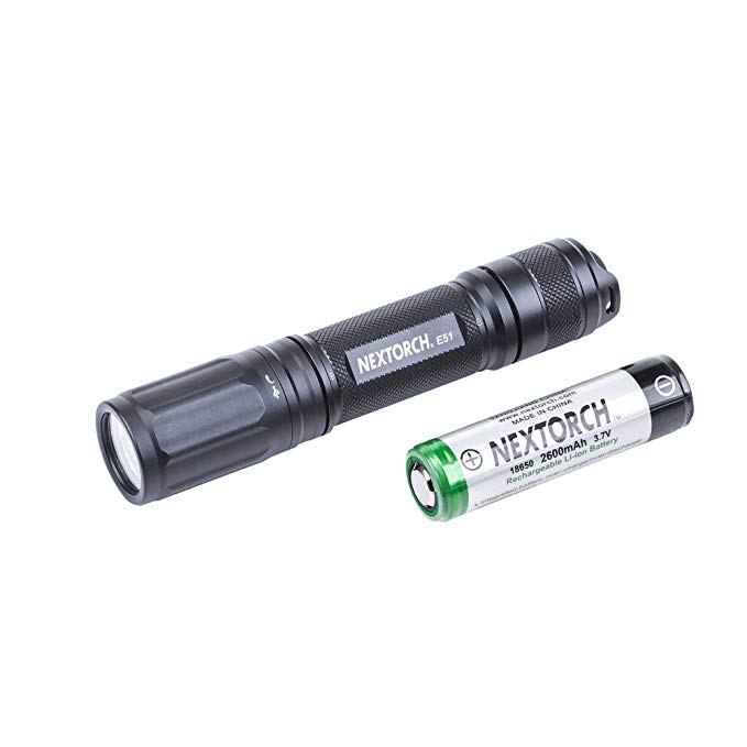 1000 Lumens Rechargeable LED Flashlight - CREE Mini Handheld Light with 18650 Battery USB Rechargeable Torch for Police Law Enforcement Hunting Campin