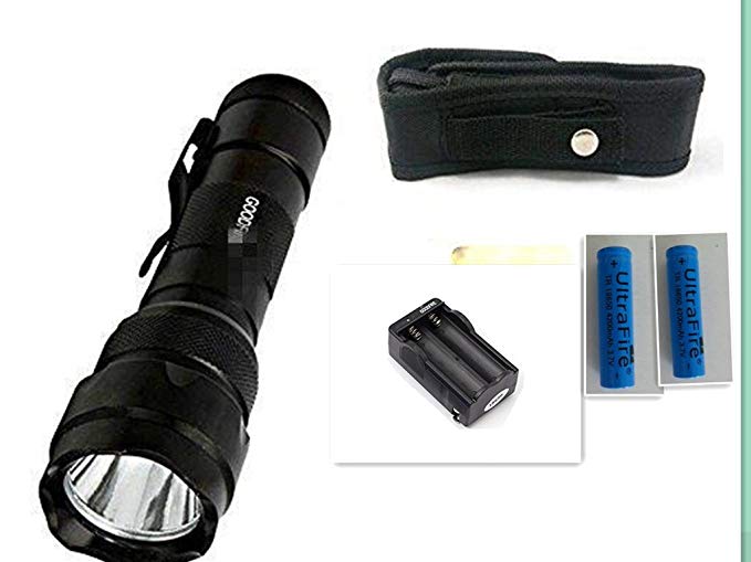 Ultra Bright Wf-502b Flashlight Cree Xm-l T6 Led 1000lm 5 Mode Torch + 2pc 18650 Rechargable torch + Dual Charger + Flashlight Holster Free Pack Sales