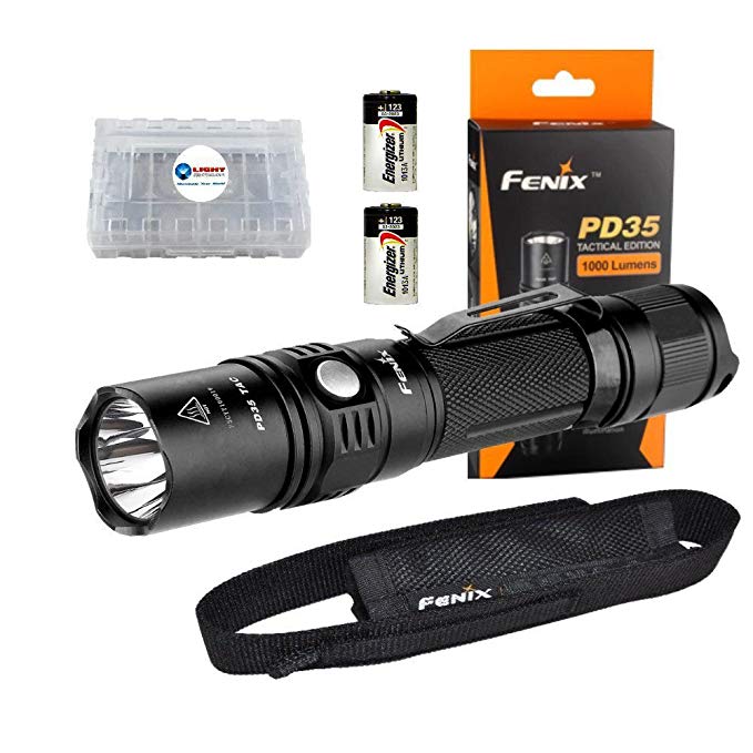 *NEW* Fenix PD35 TAC Tactical CREE XP-L (V5) LED Flashlight 1000 Lumens w/ 2x Energizer CR123A Batteries and Lightjunction battery Case