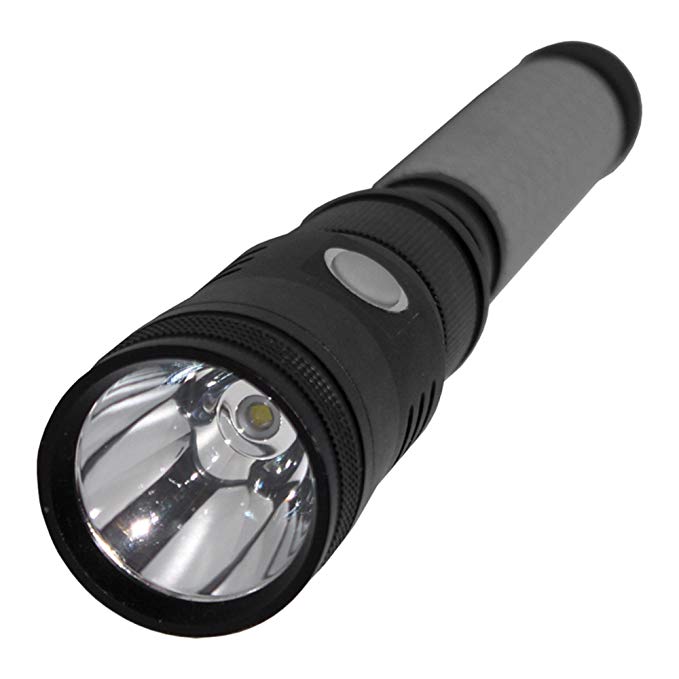 FierceTek U2 Rechargeable 1200 Lumen LED Flashlight with Two Light Modes and USB charging cable, Black and Grey