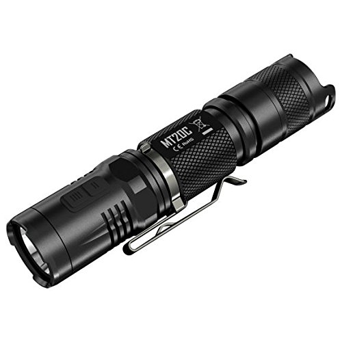 Nitecore MT20C 5-Mode Cree XP-G2 460 lm LED Flashlight, Black, Left/Right