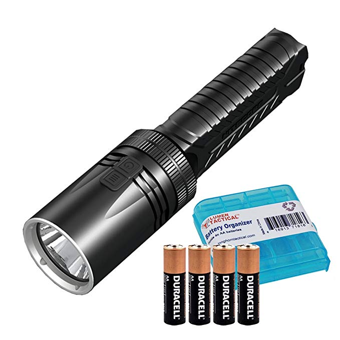 NITECORE EA42 1800 Lumen Super Bright Long Throw 4xAA LED Searchlight Flashlight with Lumen Tactical Battery Organizer - For Camping, Search and Rescue, Exploring, Outdoor Sports