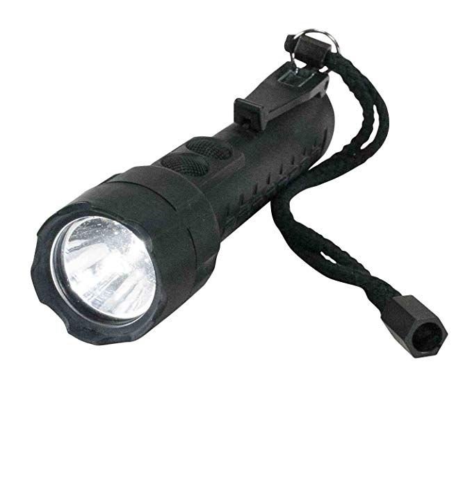 Intrinsically Safe - Dual Beam- LED Flashlight - Push Button Switch - 240 Lumens(-Black)