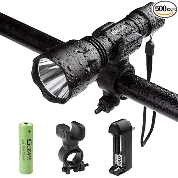 LED Tactical Flashlight Emergency Torch - Genwiss Ultra Bright XM-L2 5 Modes 3000 Lumen Water Resistant Handheld Portable Military Light for Camping Biking Working Hunting Fishing Riding Walking